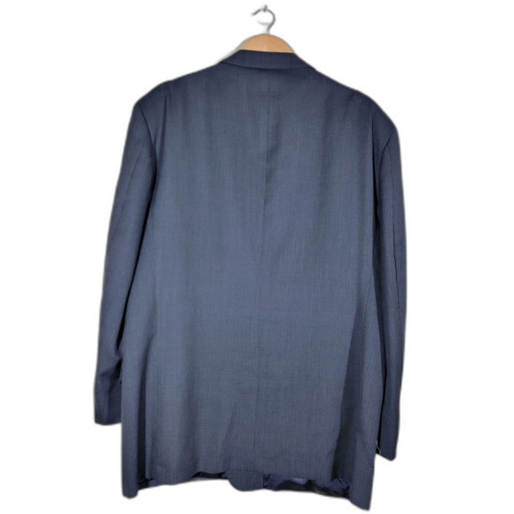 Joseph Abboud Plaid Navy Wool Sport Coat Blazer Suit Jacket - 44 - Picture 3 of 11